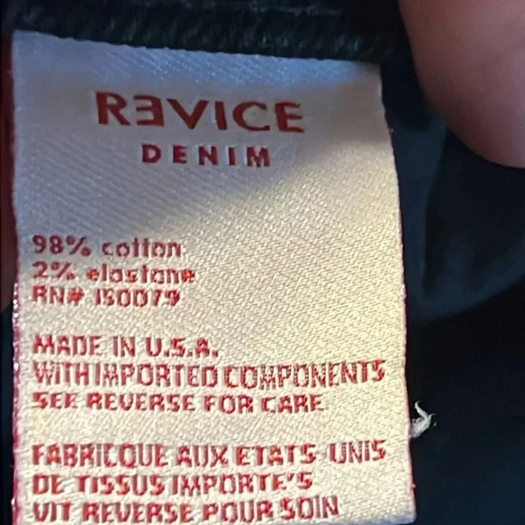 Revice Denim 90s Joey black wash women’s jeans 30 twisted crossover‎ button fly - Picture 9 of 10